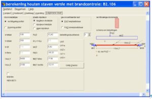 ''Berekening houten staven volgens TGB" versie 2.106 met controle brandweerstand.